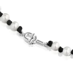 50 cm black nylon necklace with cultured pearls TOUS MANIFESTO