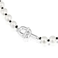44 cm black nylon Necklace with cultured pearls TOUS MANIFESTO