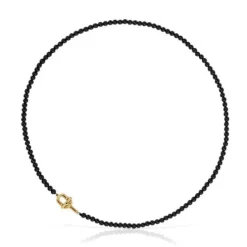 43 cm Necklace with 18kt gold plating over silver and onyx TOUS MANIFESTO