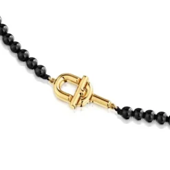 50 cm Necklace with 18kt gold plating over silver and onyx TOUS MANIFESTO