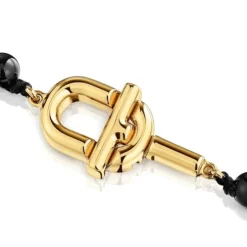 43 cm Necklace with 18kt gold plating over silver and onyx TOUS MANIFESTO