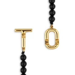 50 cm Necklace with 18kt gold plating over silver and onyx TOUS MANIFESTO