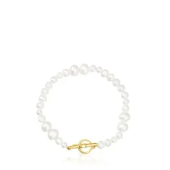 Cultured pearl Lure Bracelet with silver vermeil