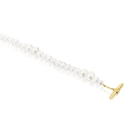 Cultured pearl Lure Bracelet with silver vermeil