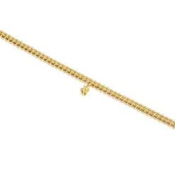 Curb chain Bracelet with 18kt gold plating over silver Bold Bear