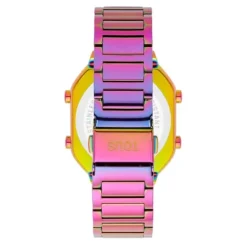 Digital Watch with iridescent IP steel bracelet D-BEAR