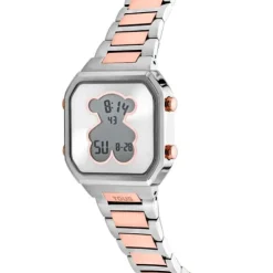 Digital Watch with stainless steel and rose-colored IPRG steel bracelet D-BEAR