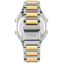 Digital Watch with stainless steel bracelet and gold-colored IPG steel D-BEAR