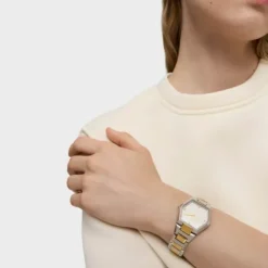 Digital Watch with stainless steel and gold-colored IPG steel bracelet Karat