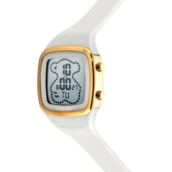 Digital Watch with white silicone strap and gold-colored IPG steel case TOUS B-Time