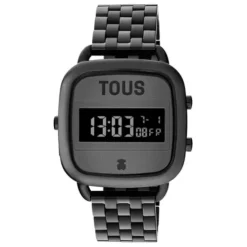 D-Logo Digital watch with black IP steel strap