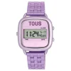 D-Logo Digital watch with mauve steel strap