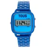 D-Logo Digital watch with blue steel strap