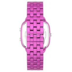 D-Logo Digital watch with fuchsia steel strap