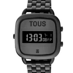 D-Logo Digital watch with black IP steel strap