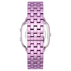 D-Logo Digital watch with mauve steel strap