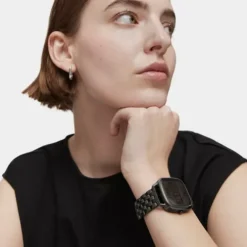 D-Logo Digital watch with black IP steel strap