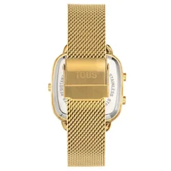 D-Logo New Digital watch with gold-colored IPG steel strap