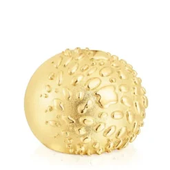 Domed ring with 18kt gold plating over silver Dybe