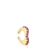 Earcuff with 18kt gold plating over silver and rhodolite My Other Half