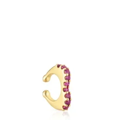Earcuff with 18kt gold plating over silver and rhodolite My Other Half