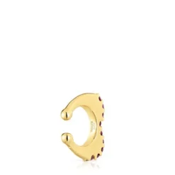 Earcuff with 18kt gold plating over silver and rhodolite My Other Half