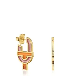 Earrings with 18kt gold plating over silver and enamel TOUS MANIFESTO