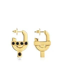 Earrings with 18kt gold plating over silver and onyx TOUS MANIFESTO