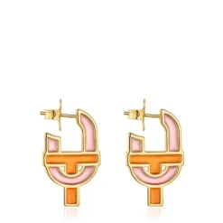 Earrings with 18kt gold plating over silver and enamel TOUS MANIFESTO