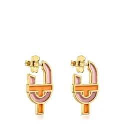 Earrings with 18kt gold plating over silver and enamel TOUS MANIFESTO
