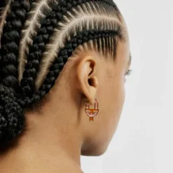 Earrings with 18kt gold plating over silver and enamel TOUS MANIFESTO