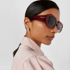 Fuchsia-colored Sunglasses Geometric