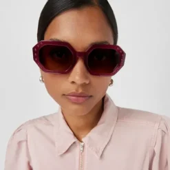 Fuchsia-colored Sunglasses Geometric