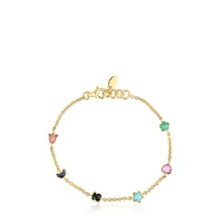 Glory Bracelet in Silver Vermeil with five Gemstones. 6 89/100