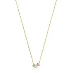 Glory Necklace in Silver Vermeil with Amazonite and Amethyst