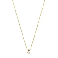Glory Necklace in Silver Vermeil with Onyx and Pearl