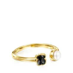 Glory Ring in Silver Vermeil with Onyx and Pearl