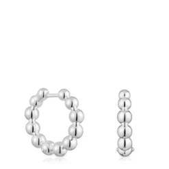 Gloss 15 mm small silver Hoop earrings with charms