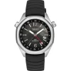 gmt automatic Watch with black silicone strap, steel case and mother-of-pearl face TOUS Now.