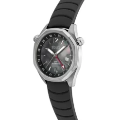 gmt automatic Watch with black silicone strap, steel case and mother-of-pearl face TOUS Now.