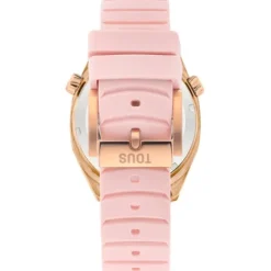 gmt automatic Watch with pink silicone strap, rose-colored IPRG steel case and mother-of-pearl face TOUS Now