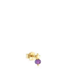 Gold and amethyst star single earring TOUS Balloon