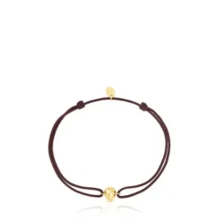 Gold and brown cord Teardrop bracelet TOUS Balloon