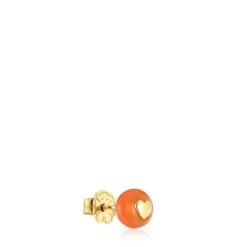 Gold and chalcedony heart Single earring TOUS Balloon