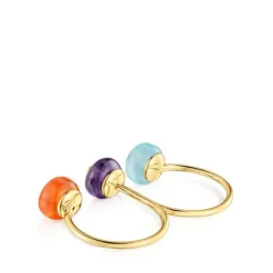 Gold and gemstones double Open ring TOUS Balloon