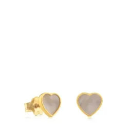 Gold and Mother-of-pearl XXS heart Earrings