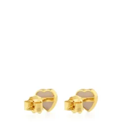 Gold and Mother-of-pearl XXS heart Earrings