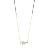 Gold and Silver Gem Power Necklace with Diamonds