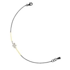 Gold and Silver Gem Power Bracelet with Diamonds