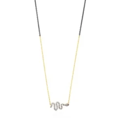 Gold and Silver Gem Power Necklace with Diamonds